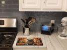 NEW Fawn Pug Fall Glass Cutting Board Decorative Tempered Glass Kitchen Cutting and Serving Board Large Size Chopping Board