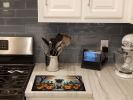 NEW Fawn Pug Spooky Halloween Glass Cutting Board Decorative Tempered Glass Kitchen Cutting and Serving Board Large Size Chopping Board