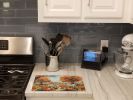 Autumn Goats Glass Cutting Board Decorative Tempered Glass Kitchen Cutting and Serving Board Large Size Chopping Board